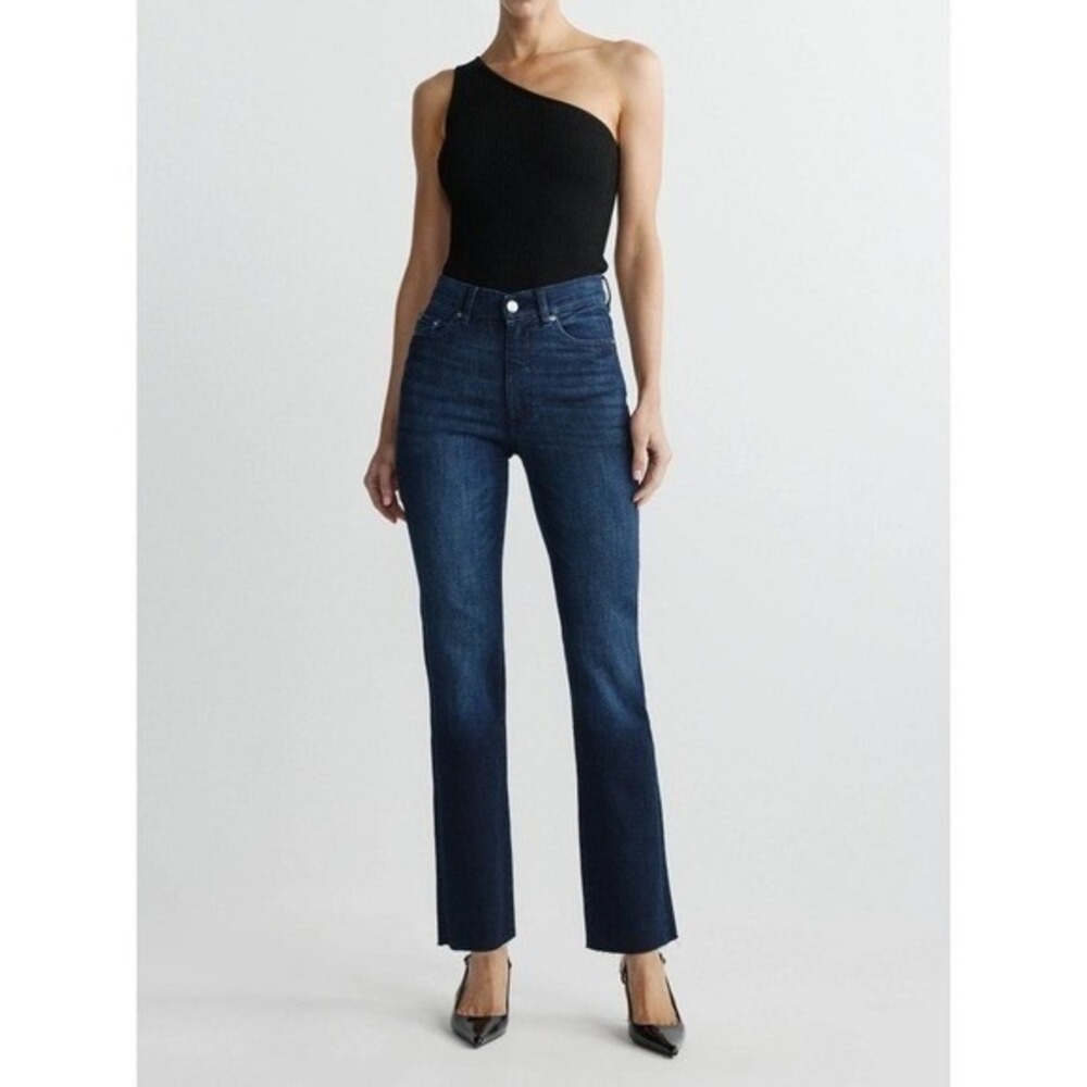 DL1961 Sz 25 Bridget Boot Mid Rise Instasculpt Straight Leg Skinny Jeans Stretch